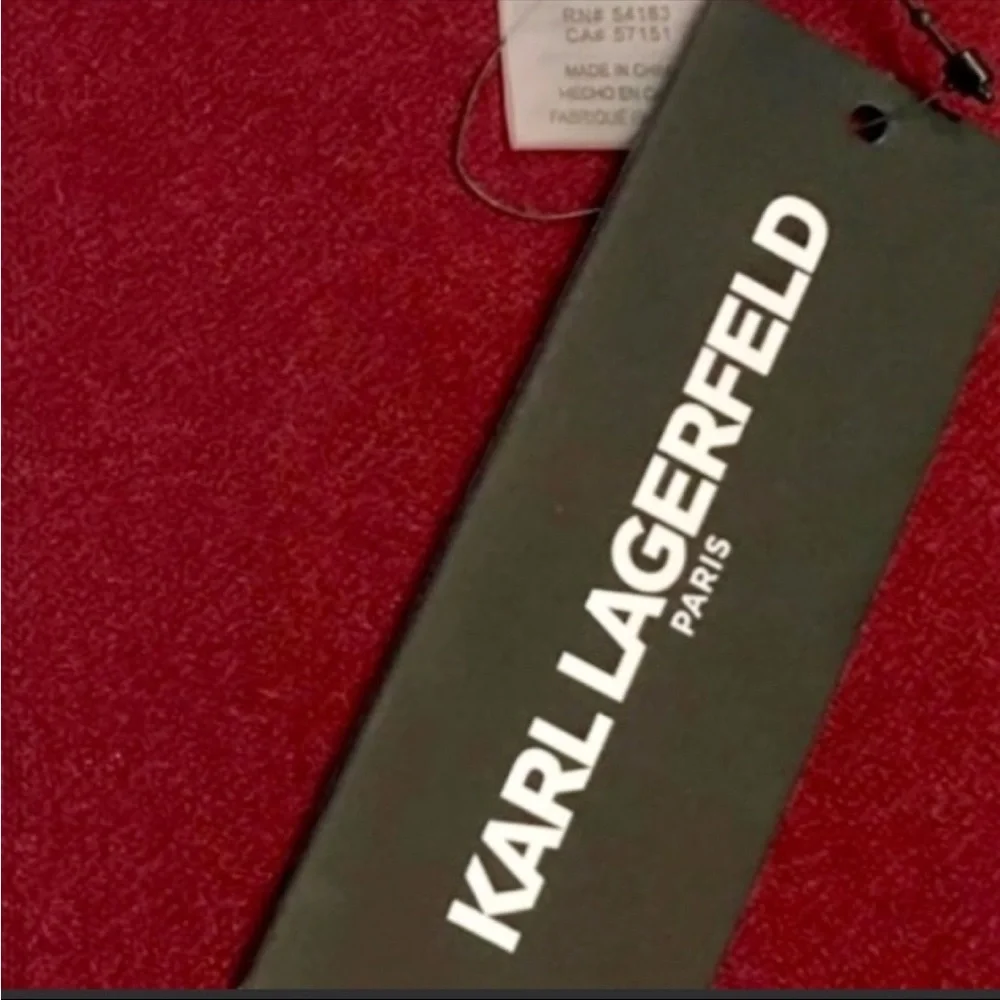 KARL LAGERFELD Burgundy Logo Scarf NWT